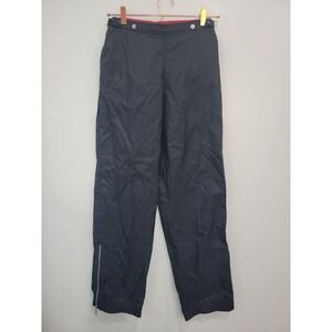 Vtg Y2K Nike Black Athletic Track Pants Windbreaker Zip Ankle Women's Small S